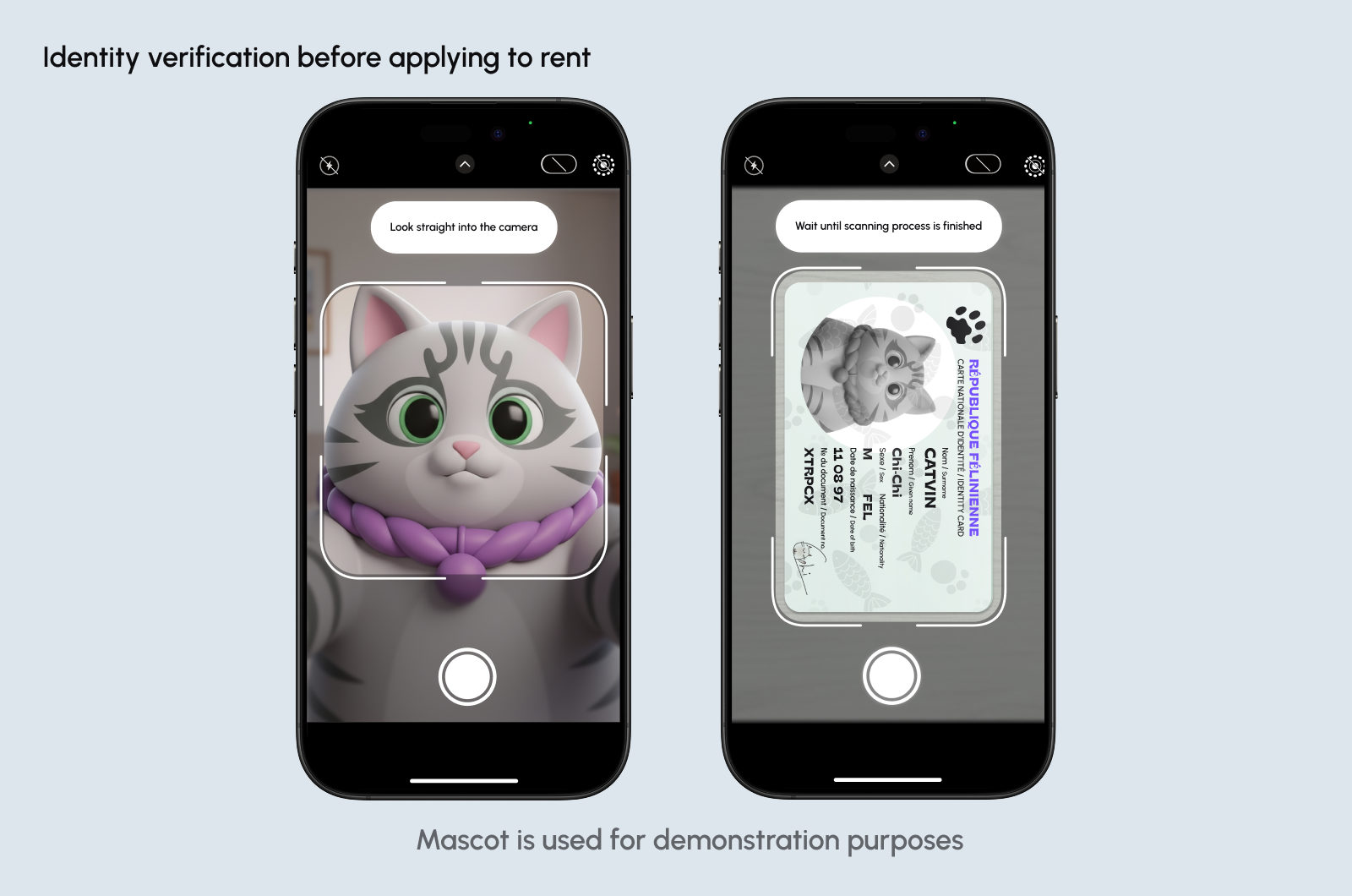 Identity verification flow before applying to rent